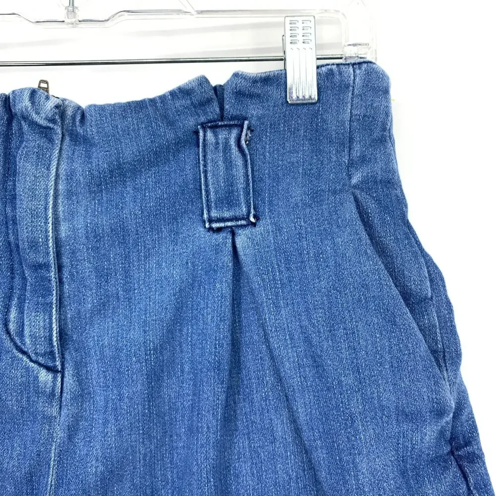 L'Agence Hillary Paperbag Waist Shorts Womens Size 26 Blue Denim *MISSING BELT